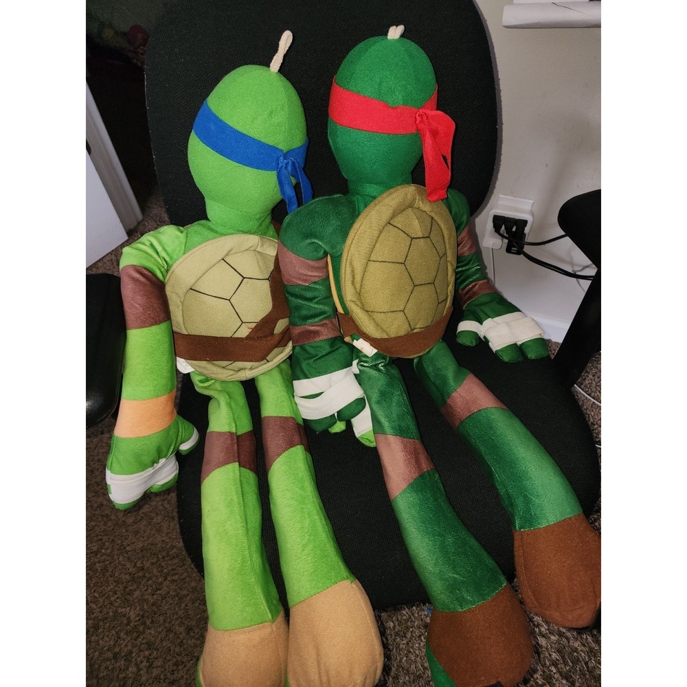 TMNT StretchKins Leonardo Raphael Stretch Plush Dolls 28–48" Nickelodeon Lot 2 - Picture 3 of 4